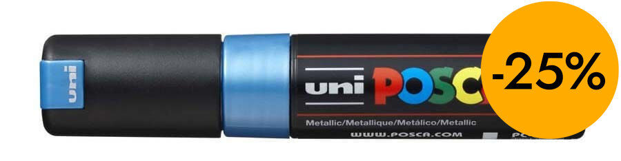 Rotulador Posca PC-8K 8mm azul metal