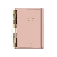 Agenda Dohe Velvet 14x20 D&iacute;a P&aacute;gina Catal&aacute;n 2027 Rosa