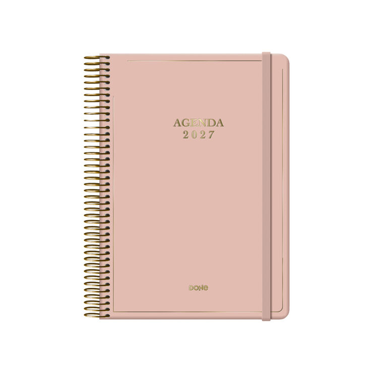 Agenda Dohe Velvet 14x20 D&iacute;a P&aacute;gina Catal&aacute;n 2027 Rosa