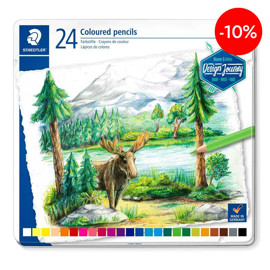 L&aacute;piz Staedtler Design 24 colores caja metal