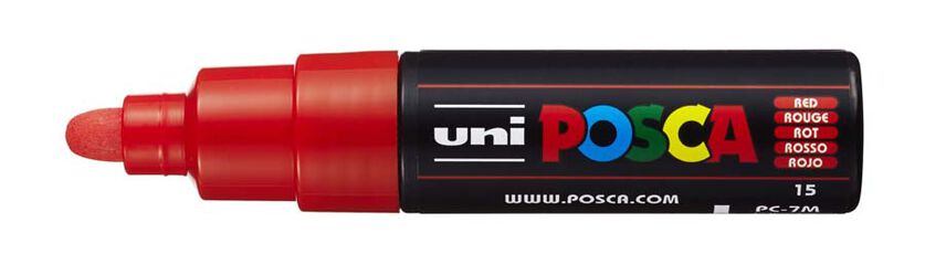 Rotulador Posca PC-7M rojo