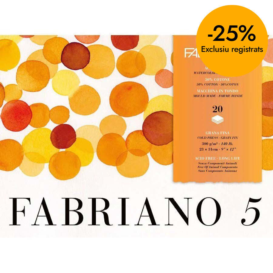 Bloc Acuarela Fabriano 50% algod&oacute;n 26x36cm 300g