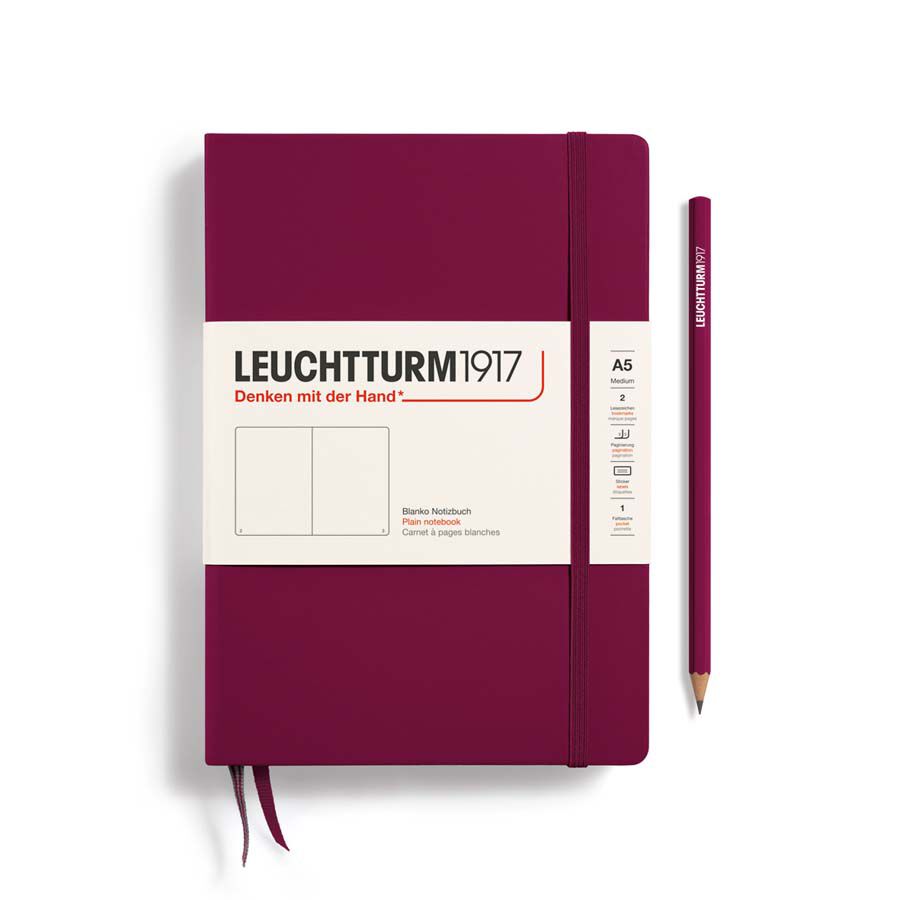 Libreta Leuchtturm A5 tapa dura liso port red