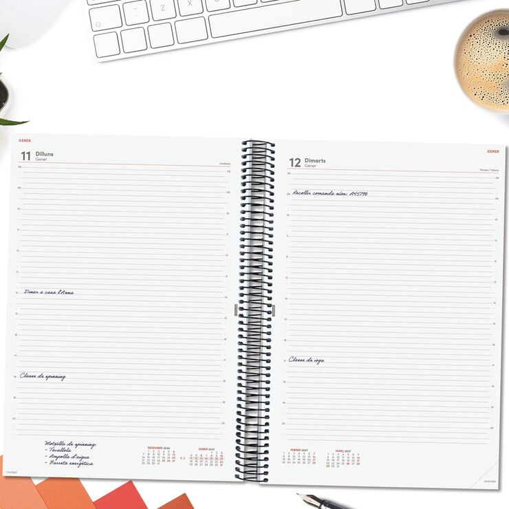 Agenda Finocam Opaque D&iacute;a P&aacute;gina 2027 Catal&aacute;n Azul