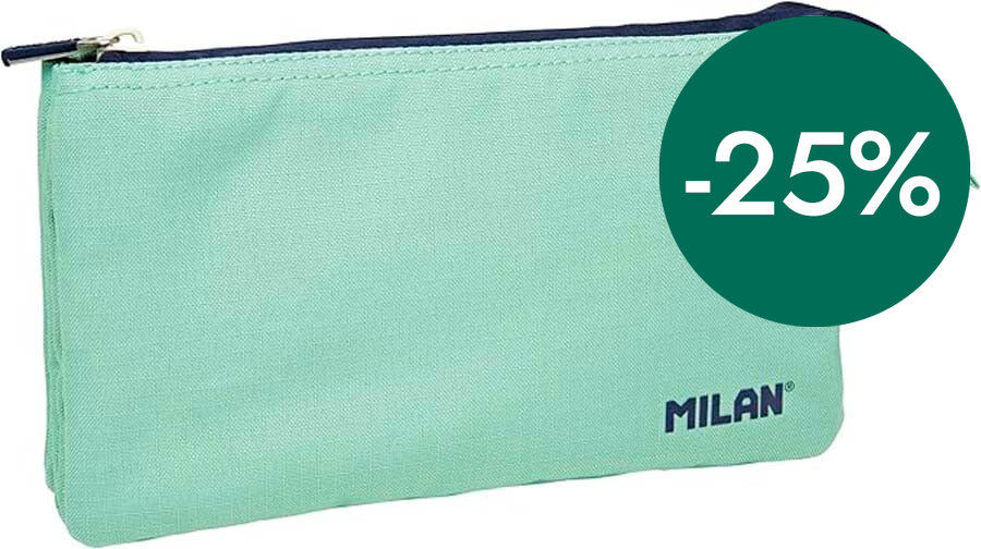 Estuche Milan 1918 3 cremalleras verde menta