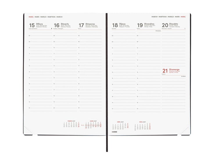 Agenda Finocam Mara Semana Vista Vertical 2027 Catal&aacute;n Negro