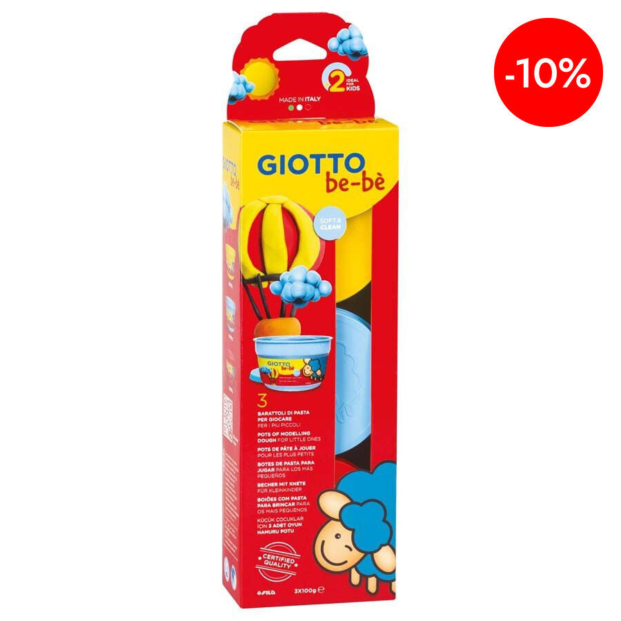 Pasta modelar Giotto Be-B&egrave; 100g 3u + Moldes