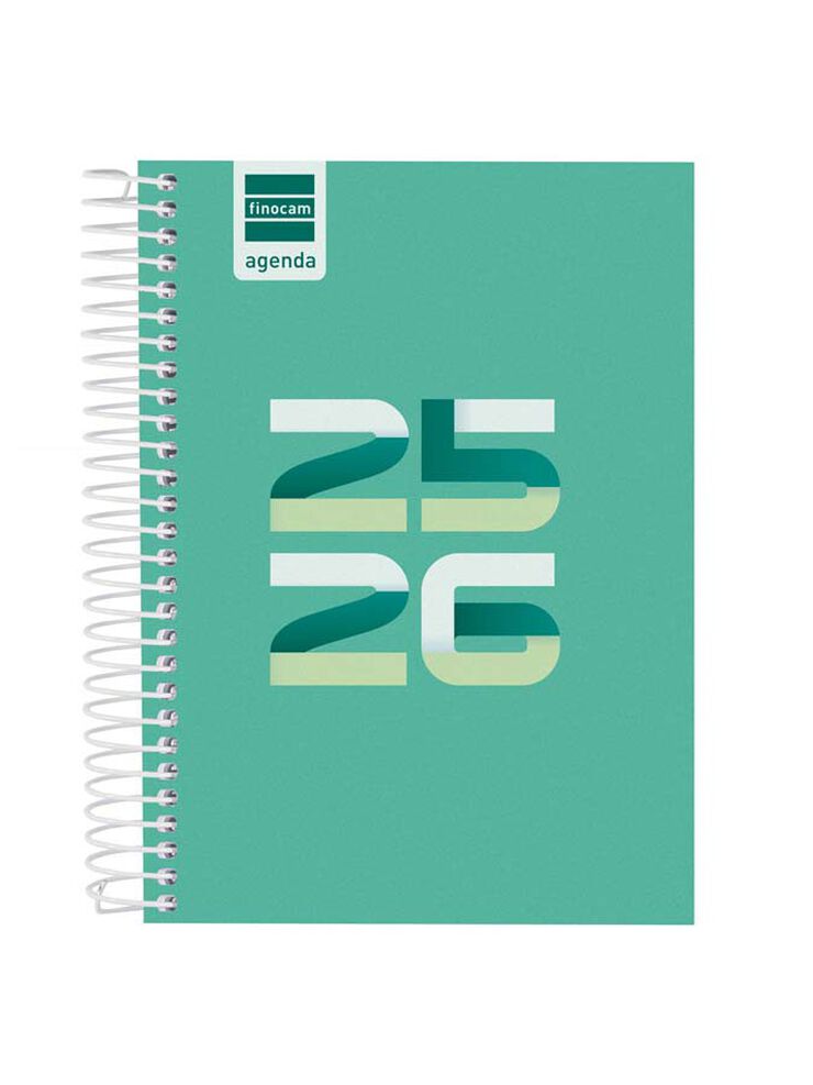 Agenda Finocam escolar Cool 1/8 dia/pàg cat 2025-26 verd