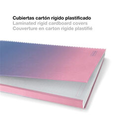 Notebook A4 Tapa Extra Dura 80 Hojas 5 &times; 5 Gradient Rosa y Azul