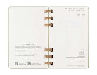 Agenda escolar espiral moleske tapa dura sem/vista L 2025-26 kiwi