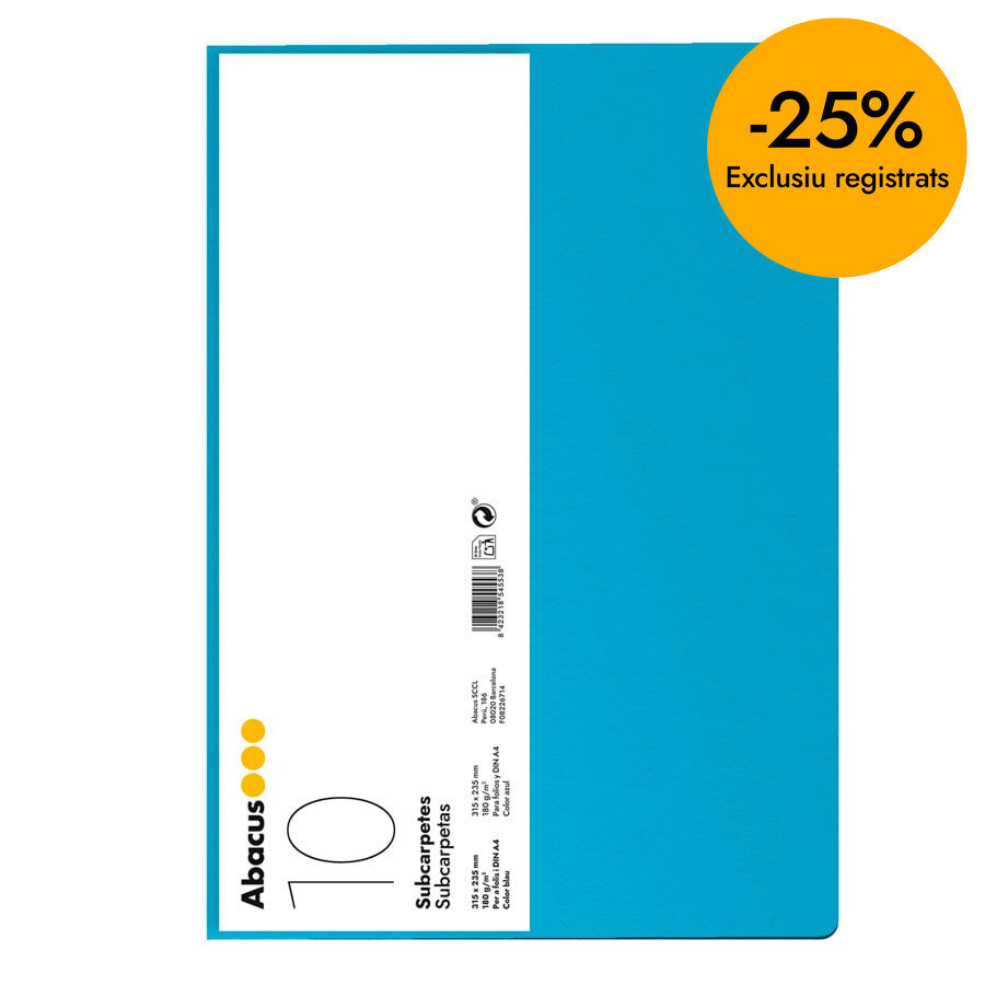 Subcarpeta Abacus A4 180g blau 10u