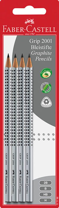 L&aacute;pices Faber-Castell Grip H/HB/B/2B 4u