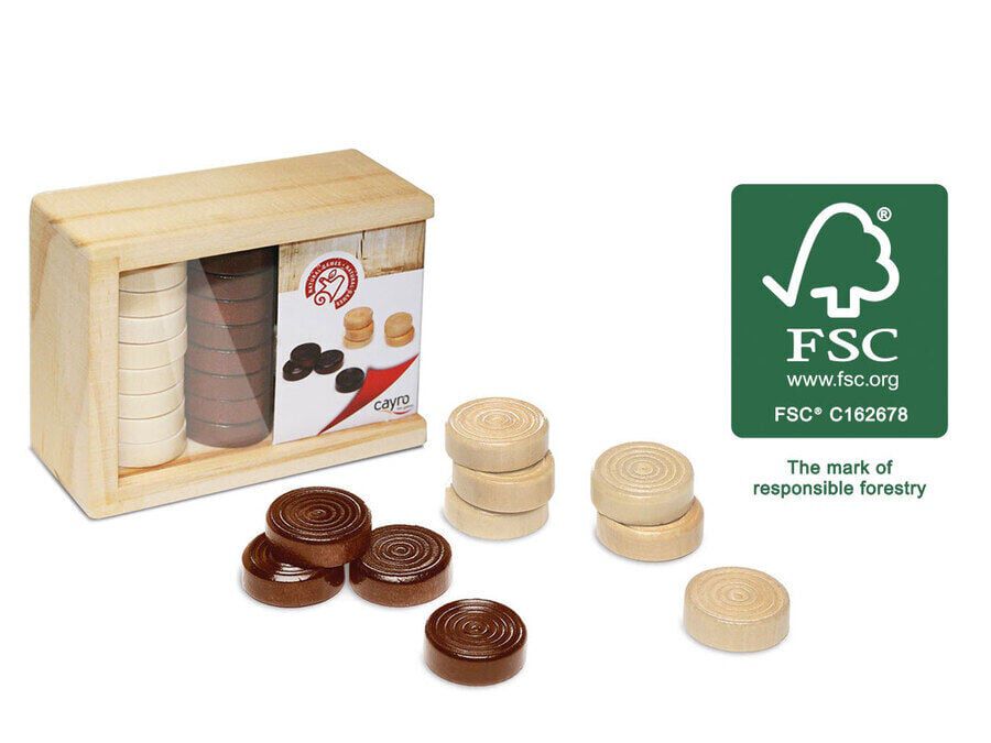 Damas Fichas de Madera