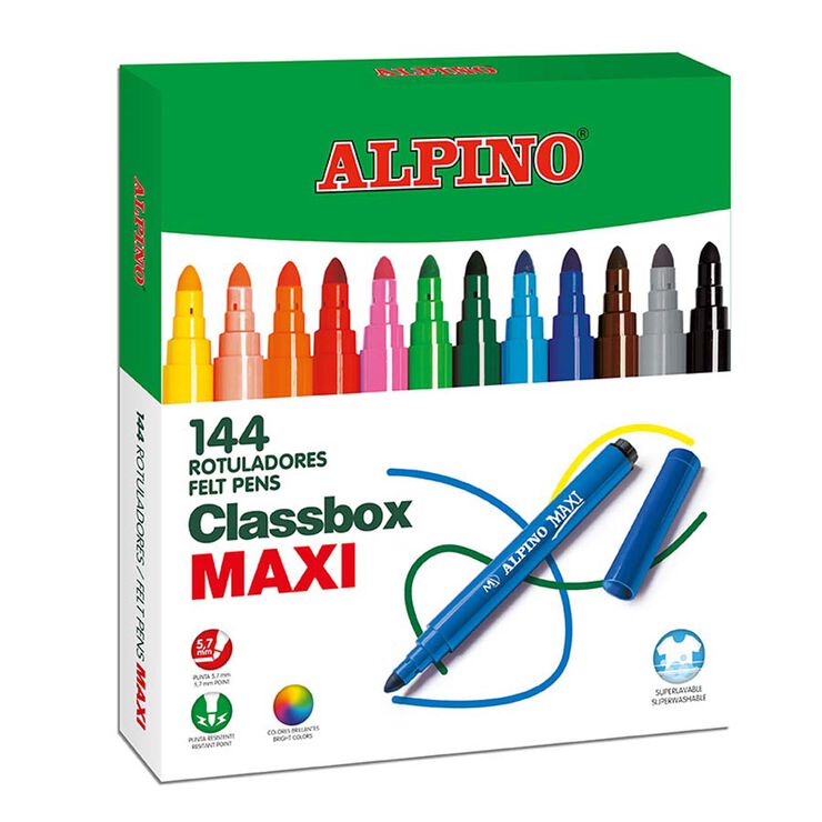 Retoladors de colors Alpino Maxi pack escolar 144u