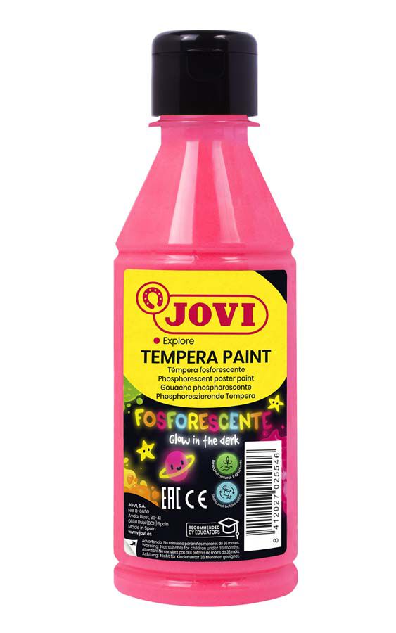 T&eacute;mpera fosforescente Jovi 250ml rosa