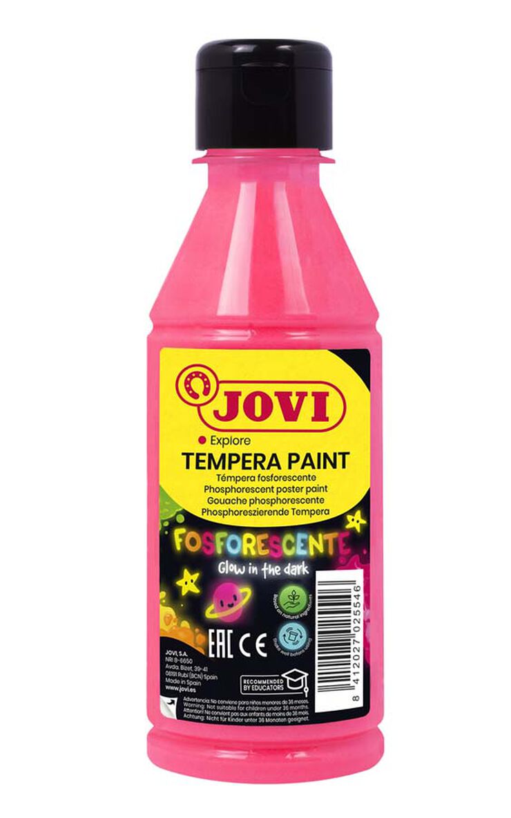 T&eacute;mpera fosforescente Jovi 250ml rosa