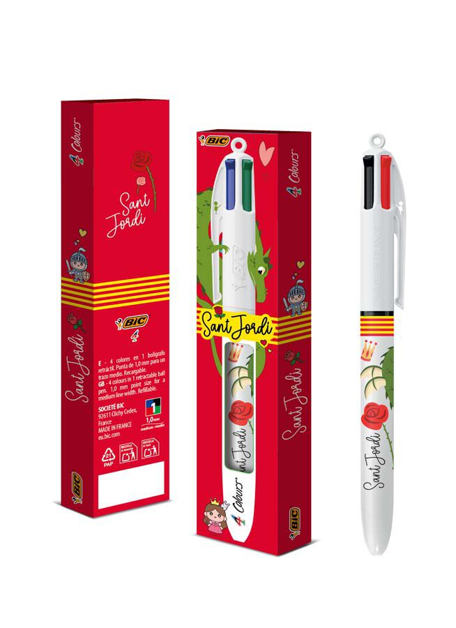 Bol&iacute;grafo Bic 4 Colores Sant Jordi Drag&oacute;n