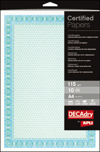 Paper Apli Certificat blau 115g 10 fulls