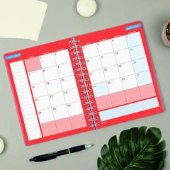 Agenda Finocam Cosmflex 1/4 D&iacute;a/P&aacute;gina Catal&aacute;n 2026-27 Rojo