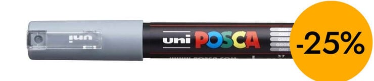 Retolador Posca PC-1M 0,7mm gris