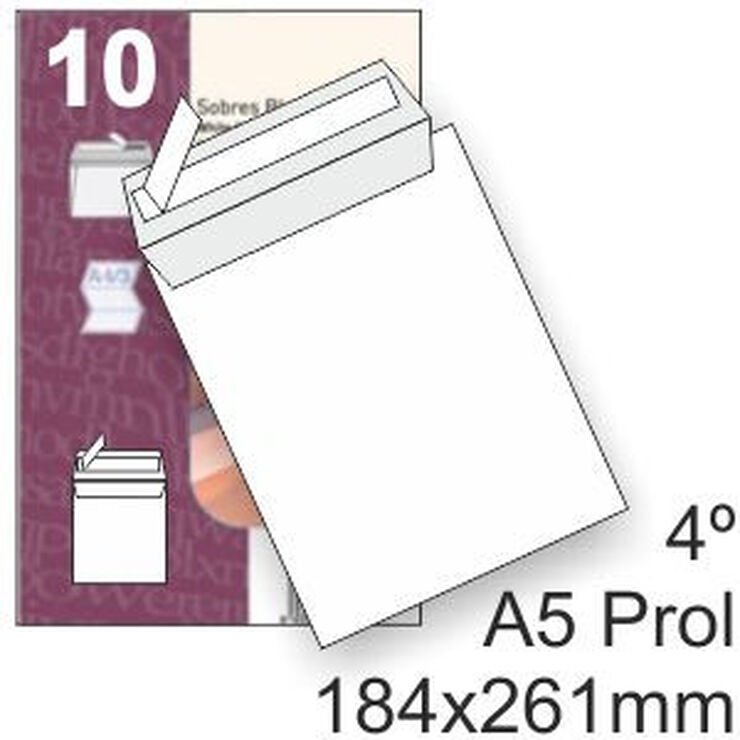 Bolsa blanca 184 x 261mm - Paquete 10u