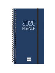 Agenda Finocam Opaque E9 setm/vista horitzontal cas 2026 blau