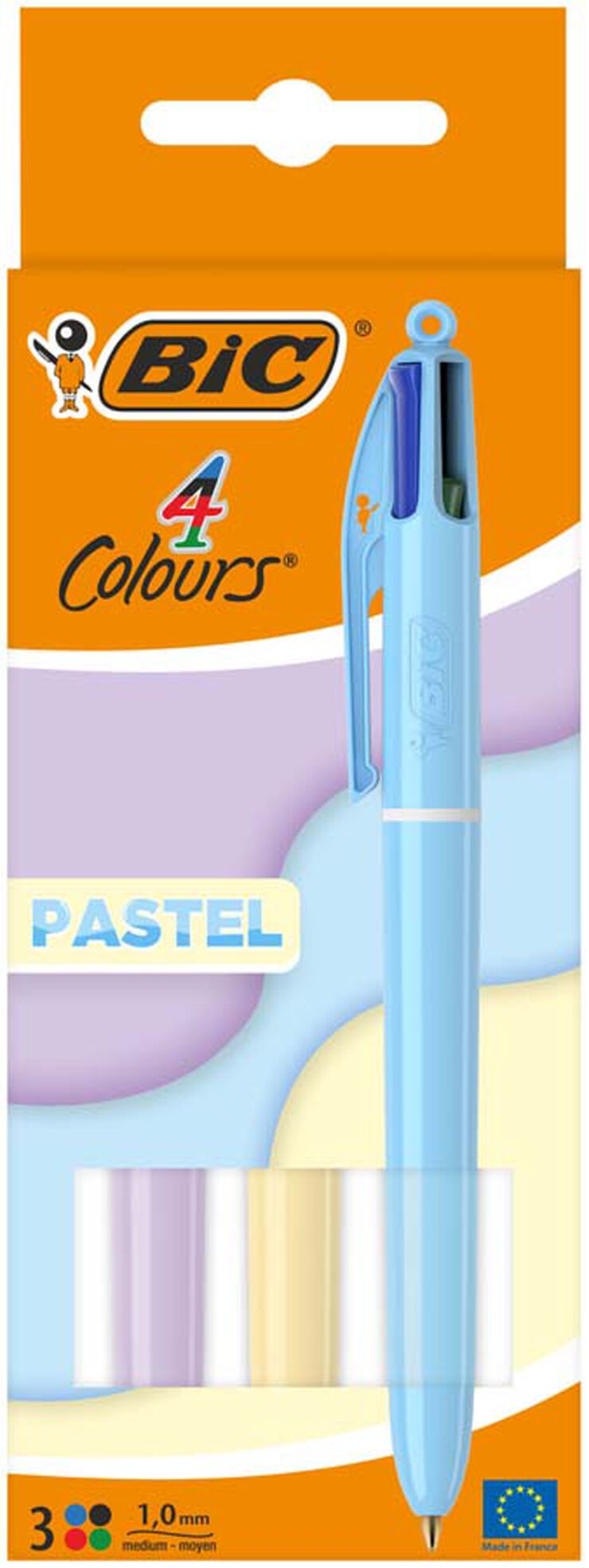 Bolígraf 4 Colors Bic Pastel 3u
