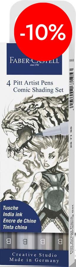 Rotuladores Pitt Artist Pen C&oacute;mic 4 tonos grises