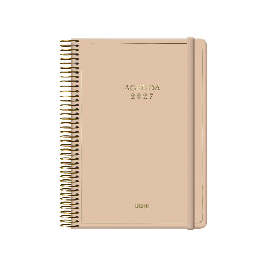 Agenda Dohe Velvet 14x20 D&iacute;a P&aacute;gina Catal&aacute;n 2027 Beige