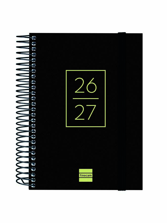 Agenda Escolar Finocam Secundaria 1/8 D&iacute;a/P&aacute;gina Catal&aacute;n 2026-27 Negro