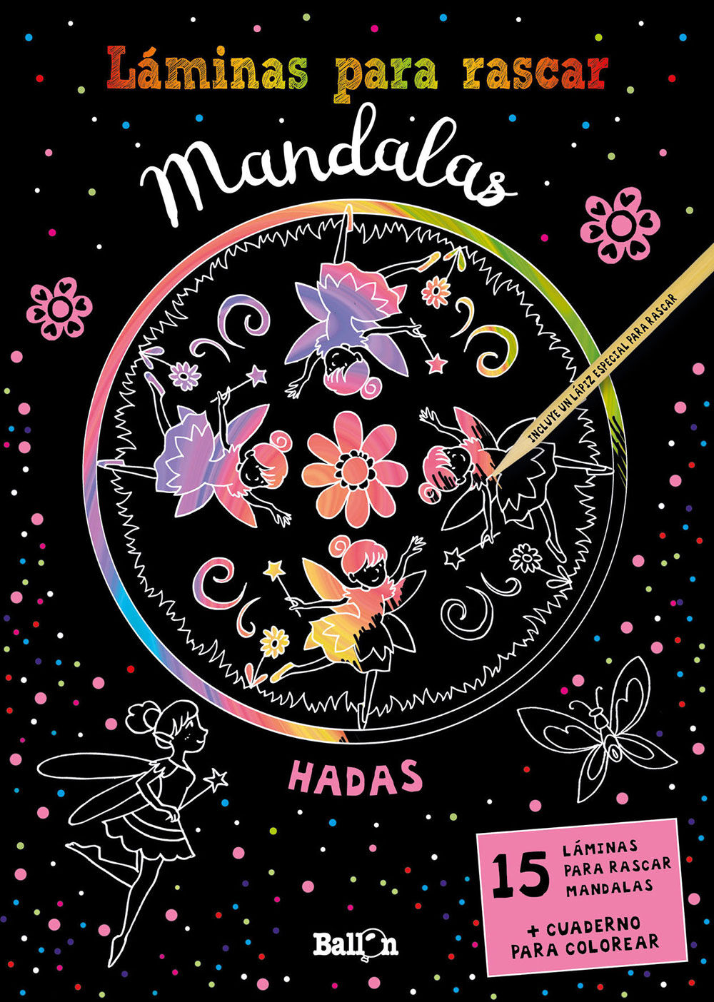 L&aacute;minas para rascar Mandalas. Hadas