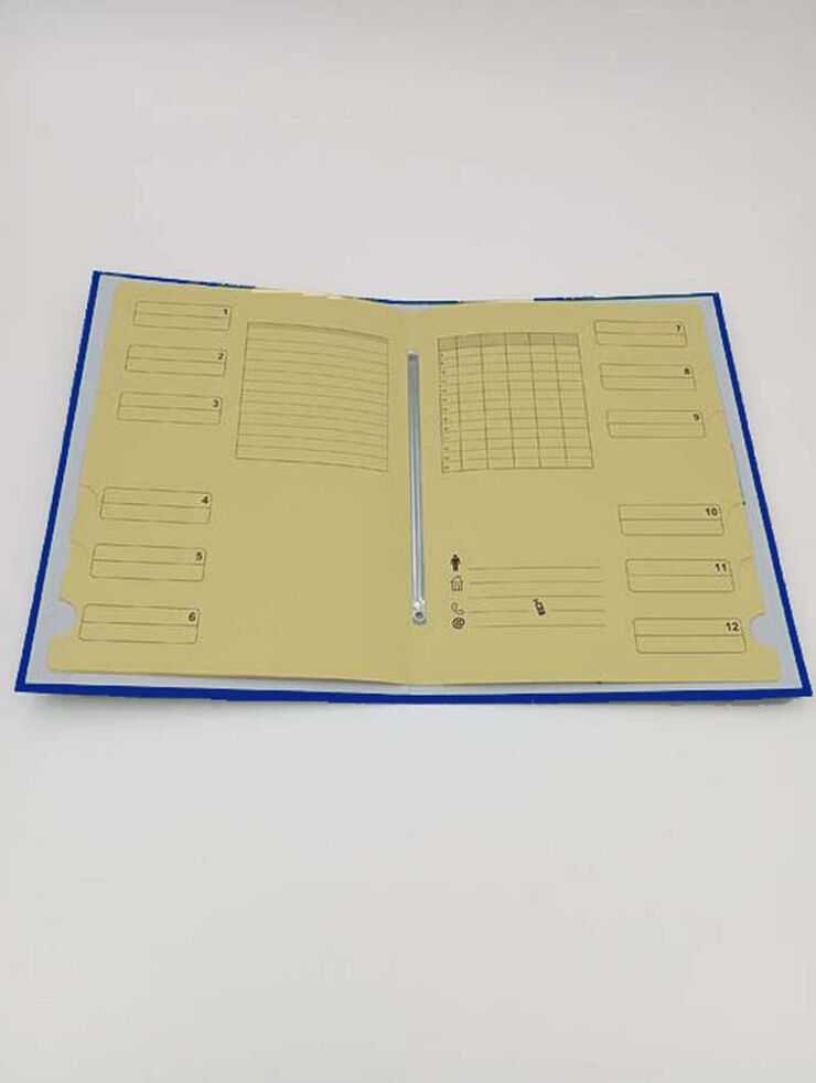 Carpeta clasificadora forrada azul