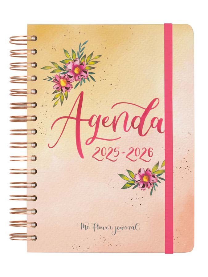 Agenda Finocam escolar The Flower Journal E10 dia/p&agrave;g cas 2025-26 rosa