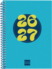 Agenda Escolar Cool | 1/8 Setmana Vista, Castell&agrave; (2026-2027) &ndash; Blau