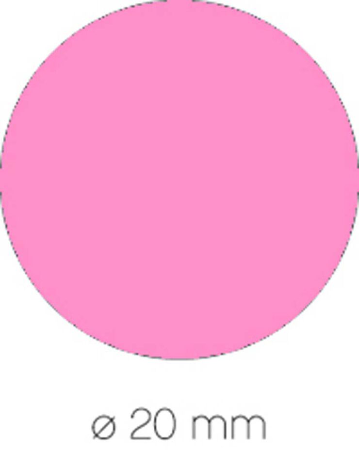 Gomets Cercle gran 20mm rotlle rosa