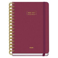 Agenda Escolar Dohe Espiral A5 sem/vista castellano 2026-2027 Burdeos Premium