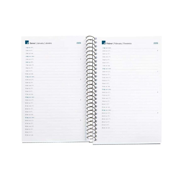 Agenda Espiral Miquelrius Activa 11x18 sem/vista catalán 2026 Baden