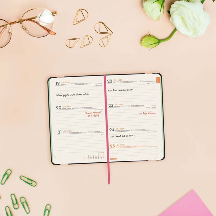 Agenda Finocam Joy F2 sem/vista horizontal cat 2026 Bloom