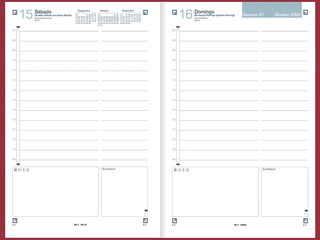Agenda Oxford Classic A5 2022 Día Vista Multilingüe roja