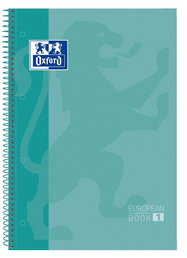 Cuaderno espiral Oxford Classic Europeanbook 1 A4+ 5x5 80F Verde