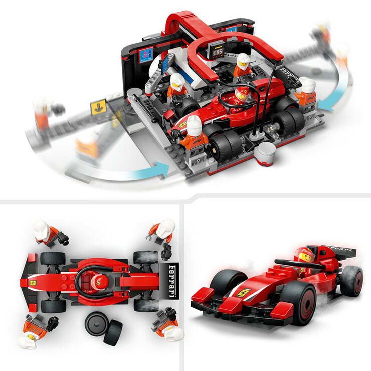 LEGO® LEGO City Parada en Boxes de F1® y Equipo de Mecánicos con Coche Ferrari 60443
