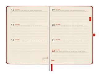 Agenda Finocam 18 meses M5 sem/vista mult 2025-26 rojo