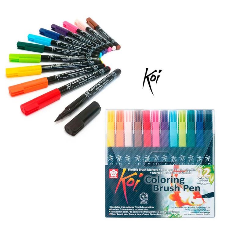 Rotuladores Brush Koi 12 colores