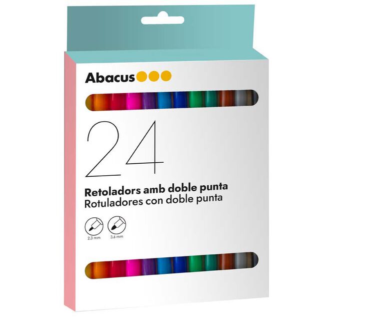 Rotulador Abacus doble punta 24 colores