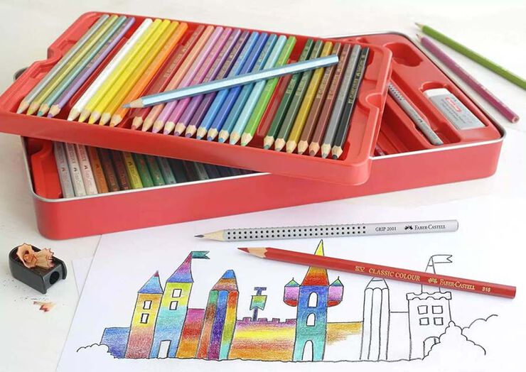 Lápices de colores Faber-Castell 60 colores caja metal