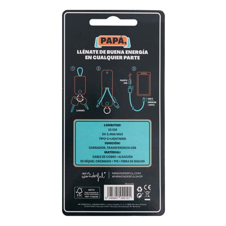 Llavero con cargador Mr. Wonderful Papá vale para todo