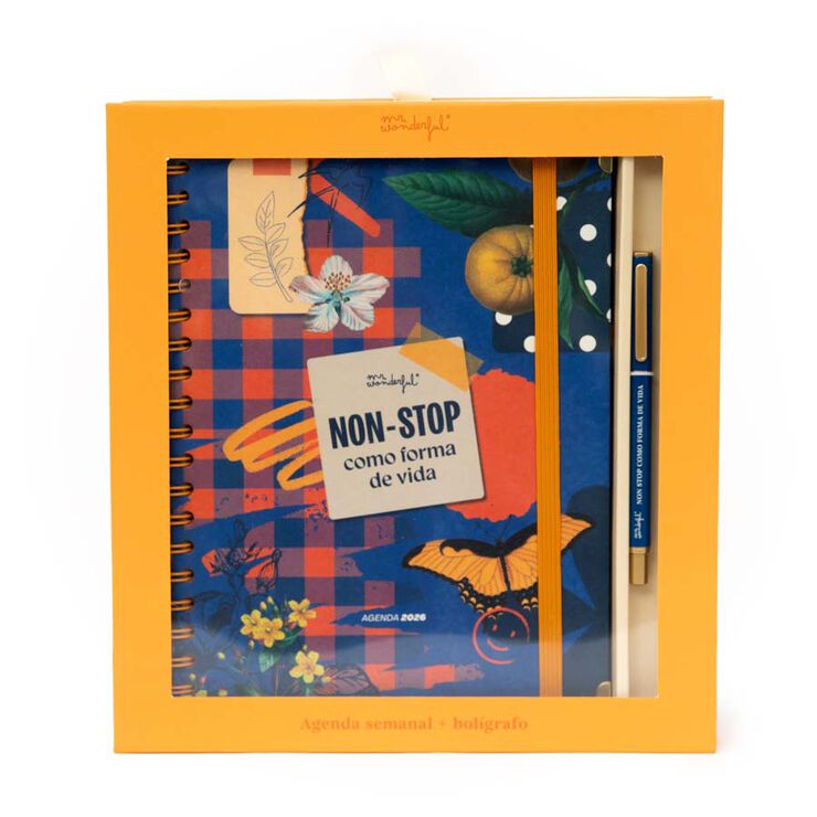 Set Agenda Mr.Wonderful Office gran sem/vista 2026 cast + Bolígrafo