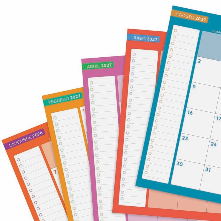 Agenda Escolar Finocam Cosmoflex 1/8 D&iacute;a/P&aacute;gina Castellano 2026-27 Azul