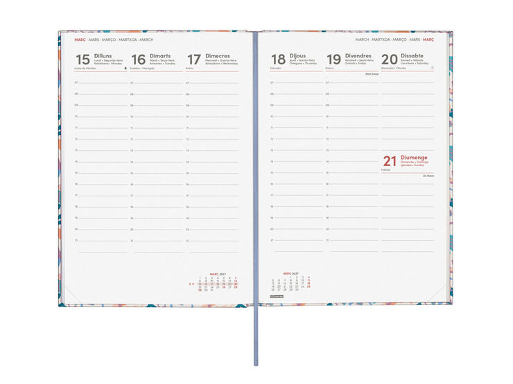 Agenda Finocam Porto Semana Vista Vertical 2027 Catal&aacute;n Malva