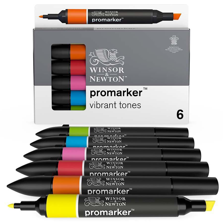 Rotuladores Promaker Winsor & Newton tonos vibrantes 6 colores